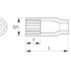 Торцевая головка двенадцатигранная, удлиненная 7805DM