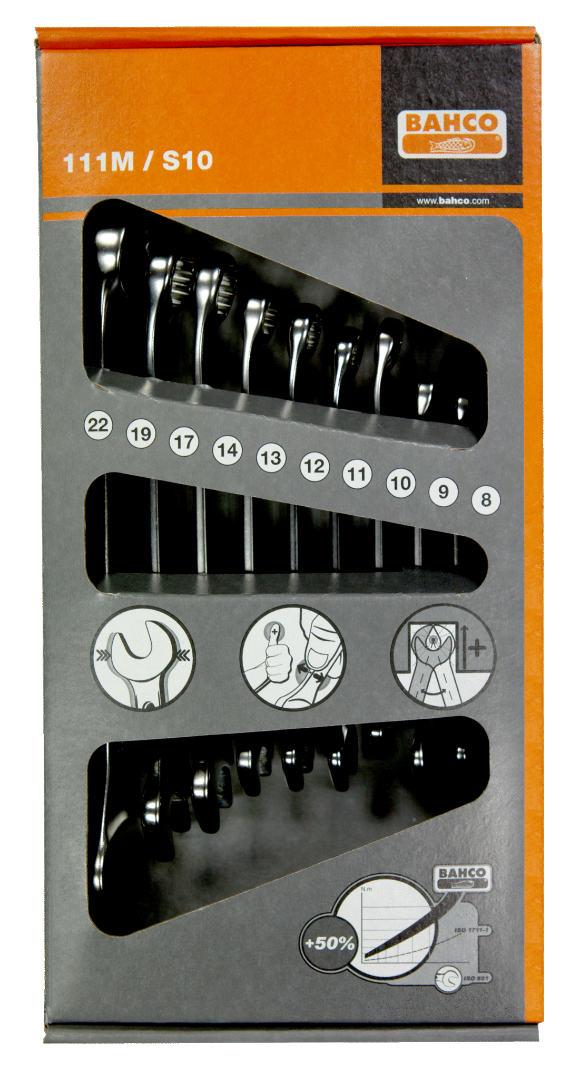Набор комбинированных ключей, картонная упаковка  111M\S10